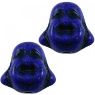 Keramiek turquoise kralen Buddha Donker blauw